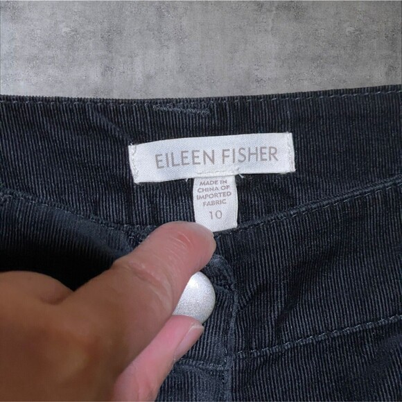 Set of 2 Eileen Fisher Corduroy Pants size M Brown Black 34x32 Stretch Trousers - Picture 7 of 13